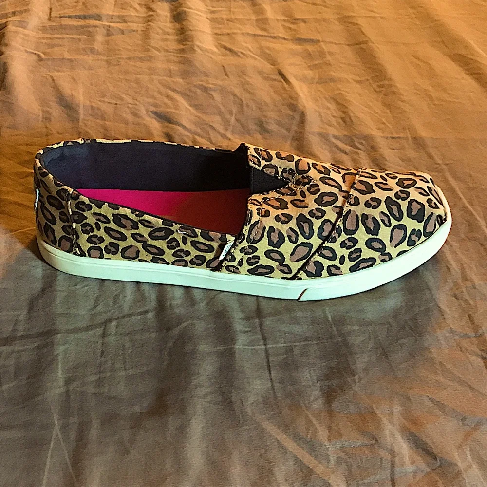 Toms Leopard Print Canvas Slip-On Sneakers - Tan, Black, Brown